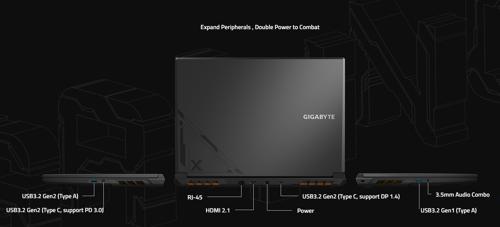 A large marketing image providing additional information about the product Gigabyte G6X (9MG) - 16" 165Hz, 13th Gen i7, RTX 4050, 16GB/1TB - Win 11 Gaming Notebook - Additional alt info not provided